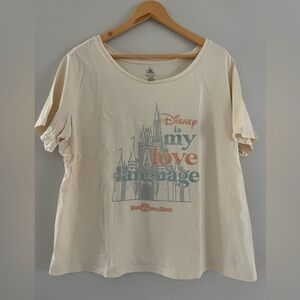 Disney Cream Logo Crop Top